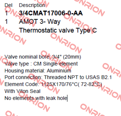 3/4CMAT17006-0-AA Amot