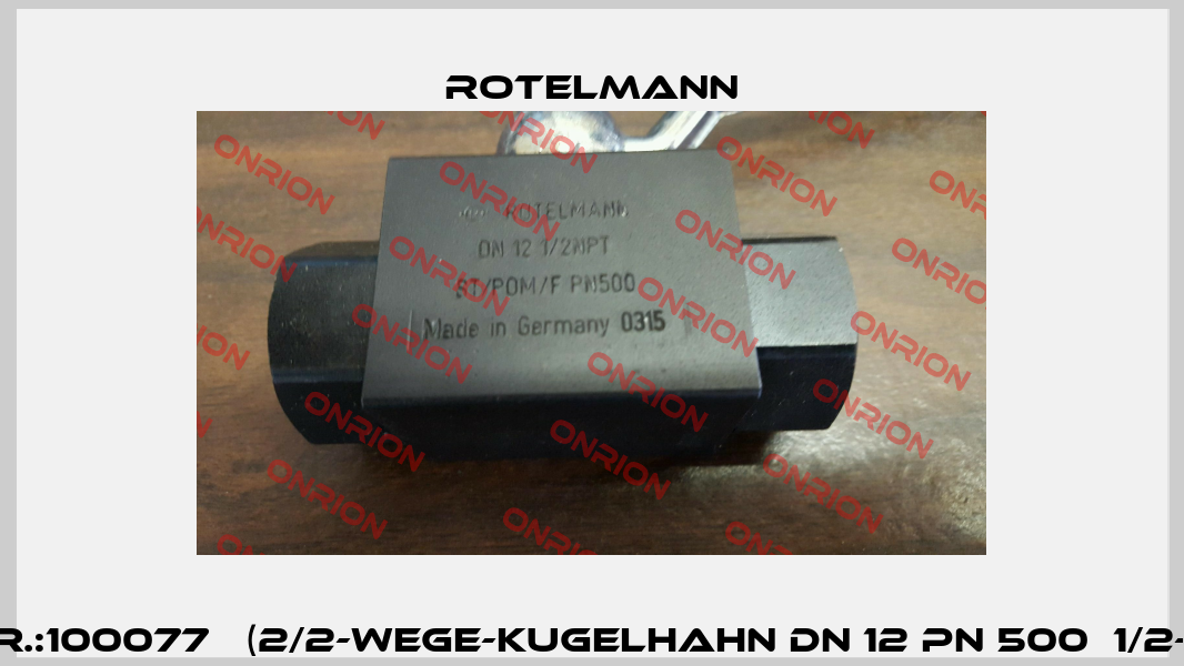 Artikel-Nr.:100077   (2/2-Wege-Kugelhahn DN 12 PN 500  1/2-14 NPT IG )  Rotelmann