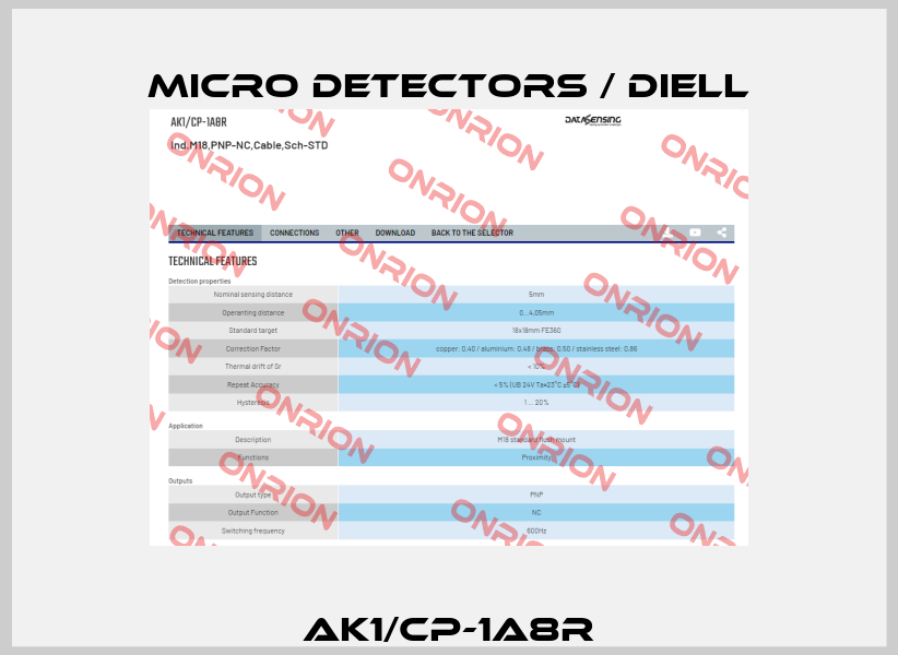 AK1/CP-1A8R Micro Detectors / Diell