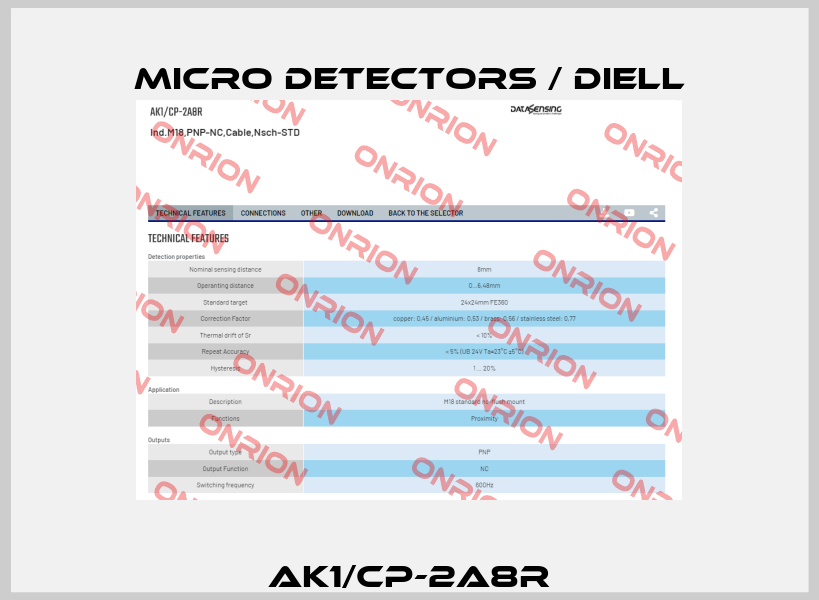 AK1/CP-2A8R Micro Detectors / Diell