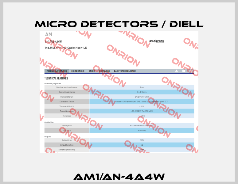 AM1/AN-4A4W Micro Detectors / Diell