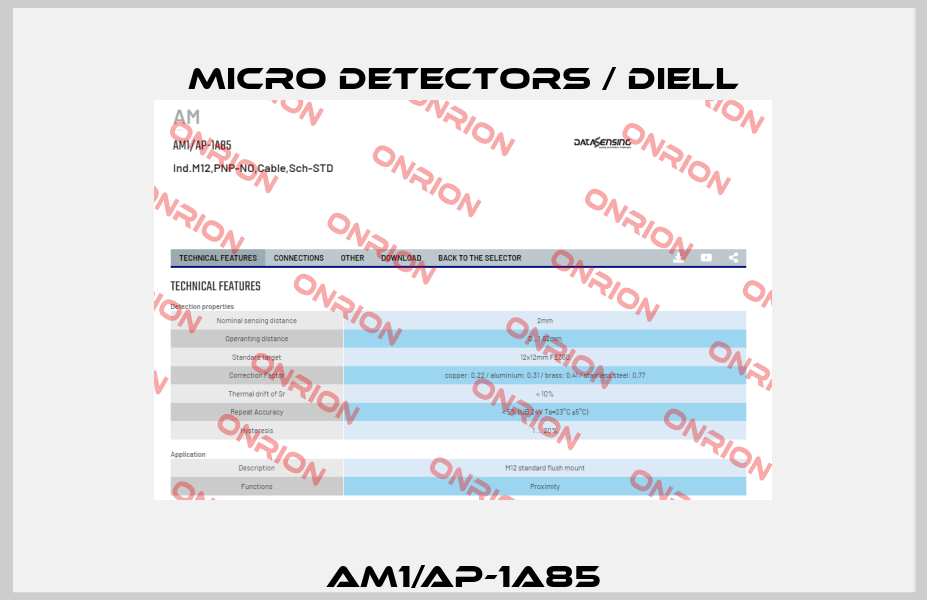 AM1/AP-1A85 Micro Detectors / Diell
