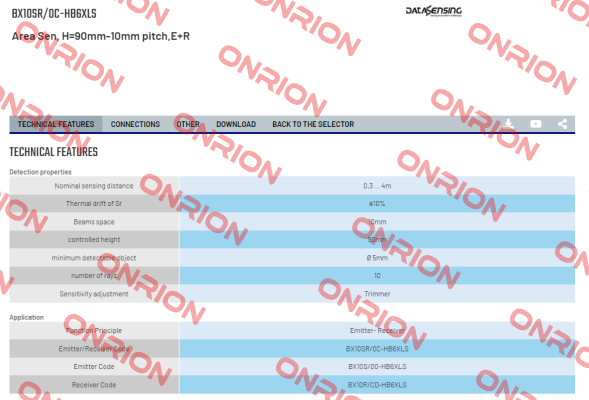 BX10SR/0C-HB6XLS Micro Detectors / Diell (now Datasensing)