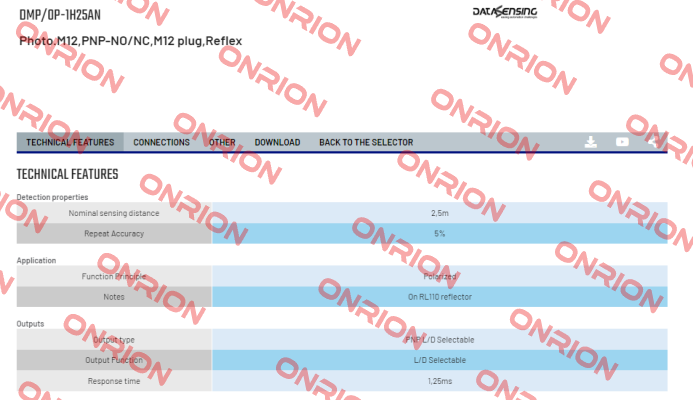 DMP/0P-1H25AN Micro Detectors / Diell