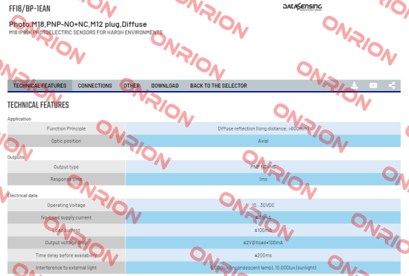 FFI8/BP-1EAN Micro Detectors / Diell