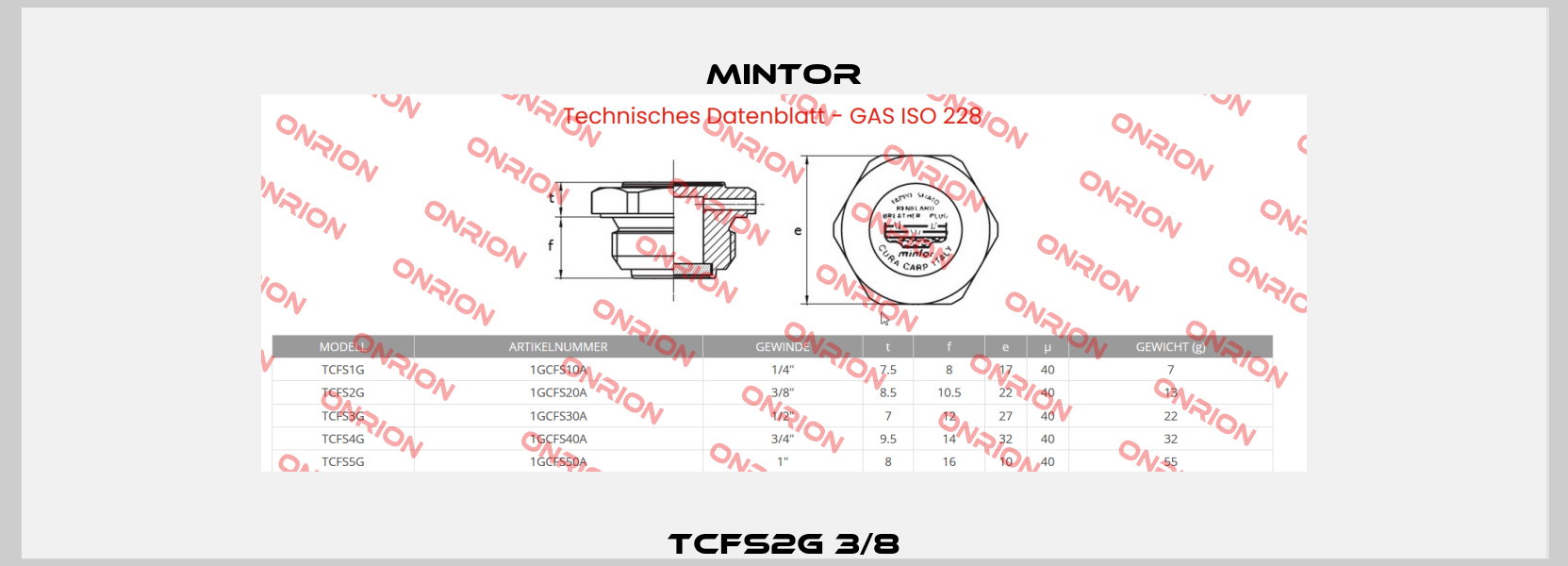 TCFS2G 3/8 Mintor